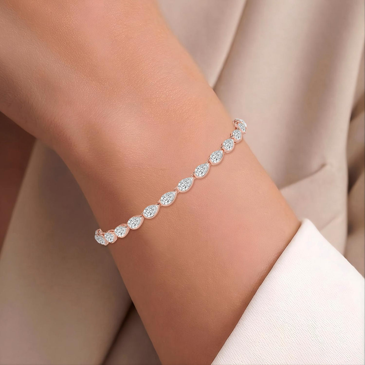 Rose Gold / 5.97ct Lab Grown Diamond Tennis Bracelet