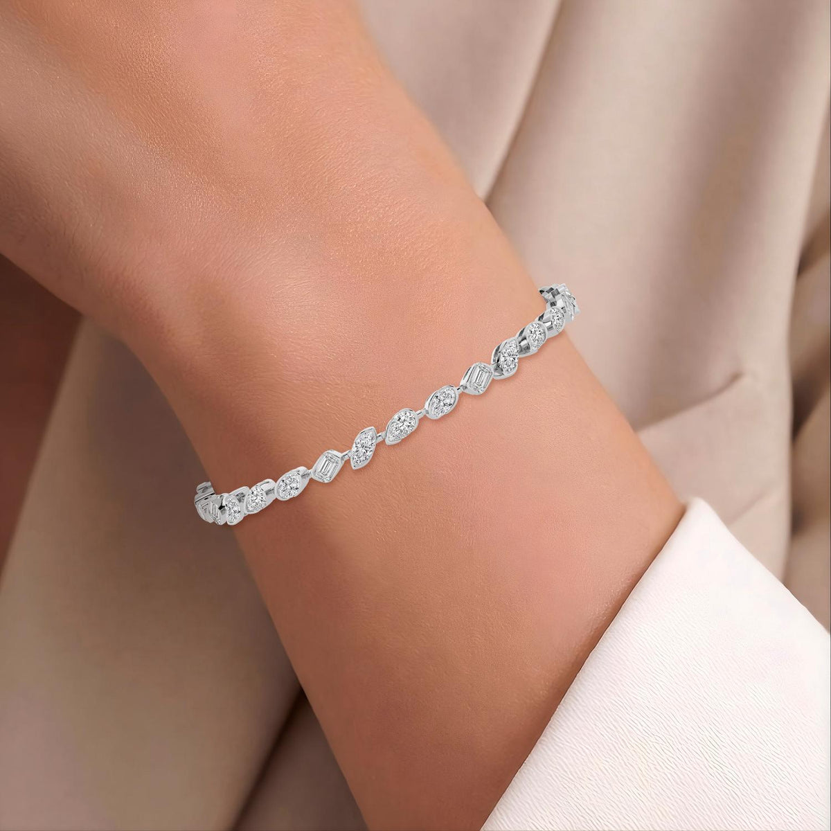White Gold / 6.49ct Lab Grown Diamond Bracelet
