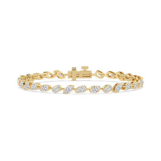 Yellow Gold / 6.49ct Lab Grown Diamond Bracelet