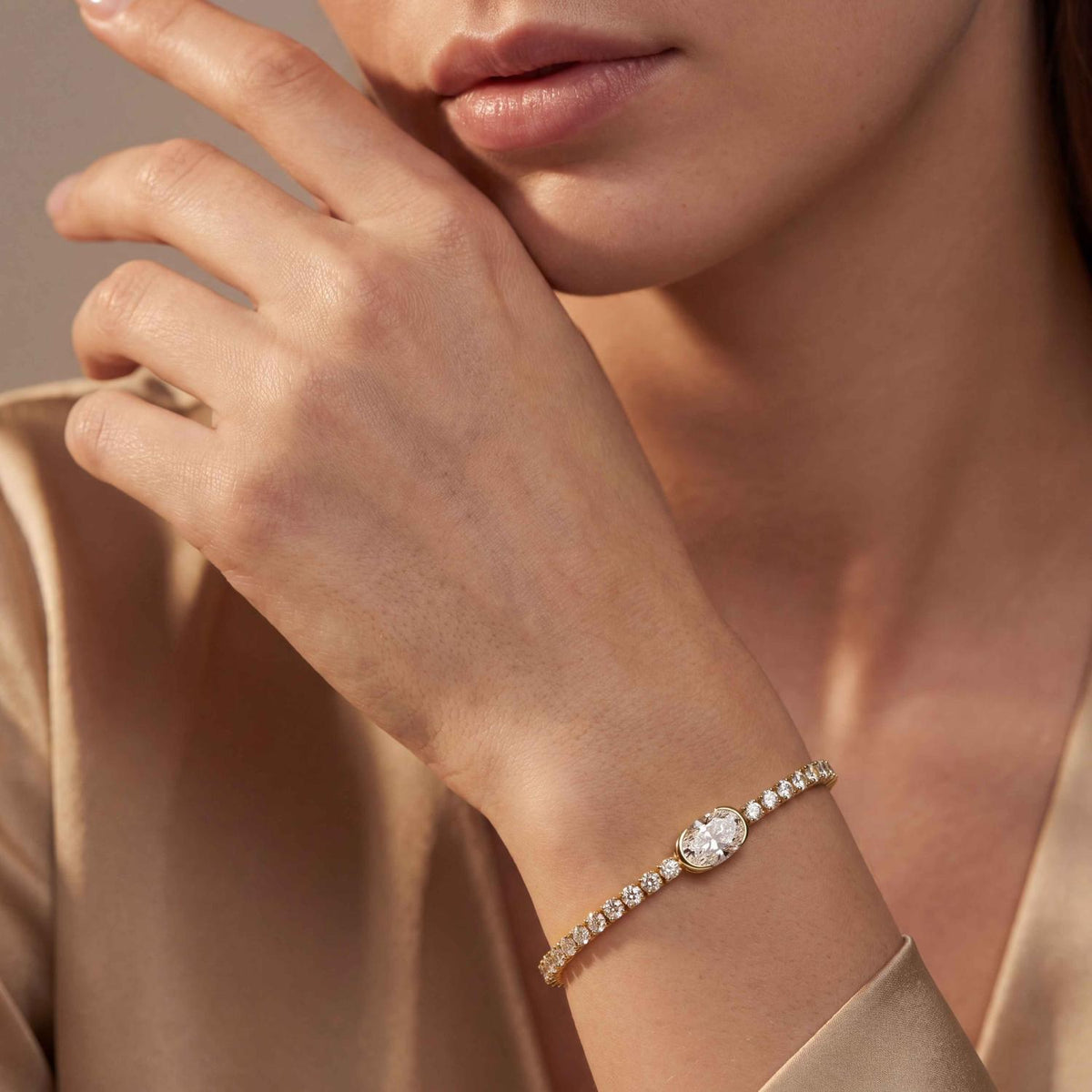 Yellow Gold / 4.81ct Lab Grown Diamond Bracelet