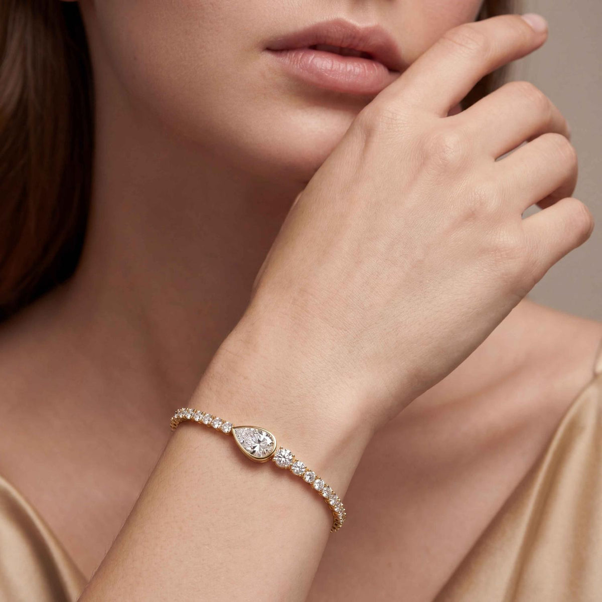 Yellow Gold / 5.06ct Lab Grown Diamond Bracelet