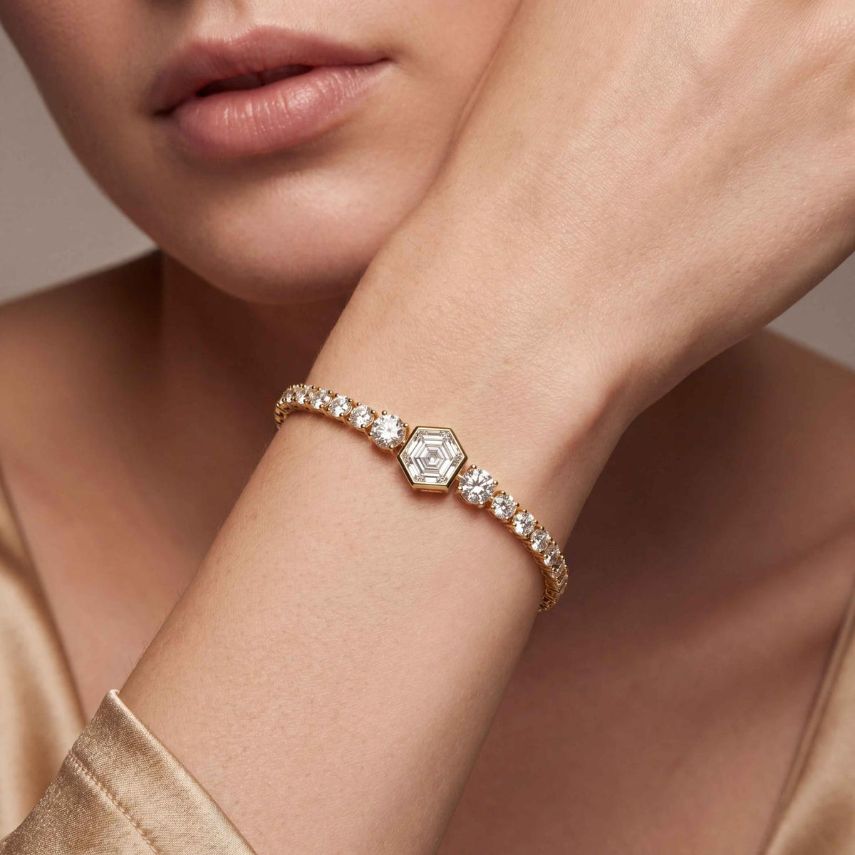 Yellow Gold / 5.12ct Lab Grown Diamond Bracelet