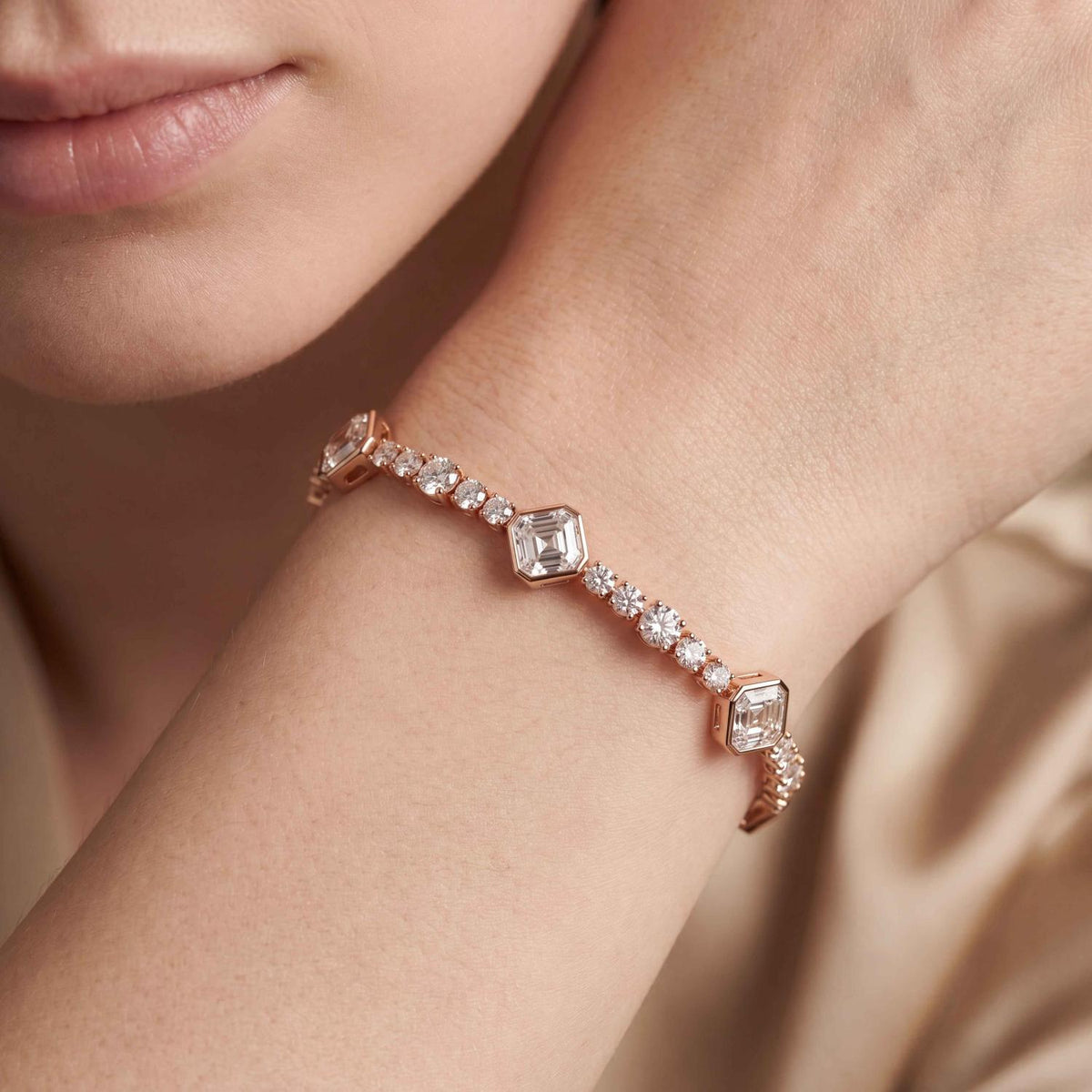 Rose Gold / 7.75ct Lab Grown Diamond Bracelet