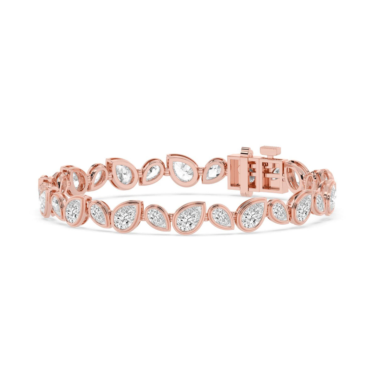 Rose Gold / 10.92ct Lab Grown Diamond Bezel Bracelet