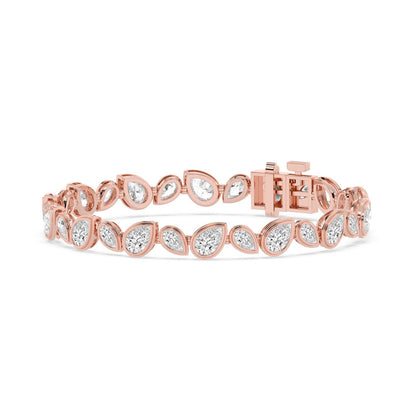 Rose Gold / 10.92ct Lab Grown Diamond Bezel Bracelet