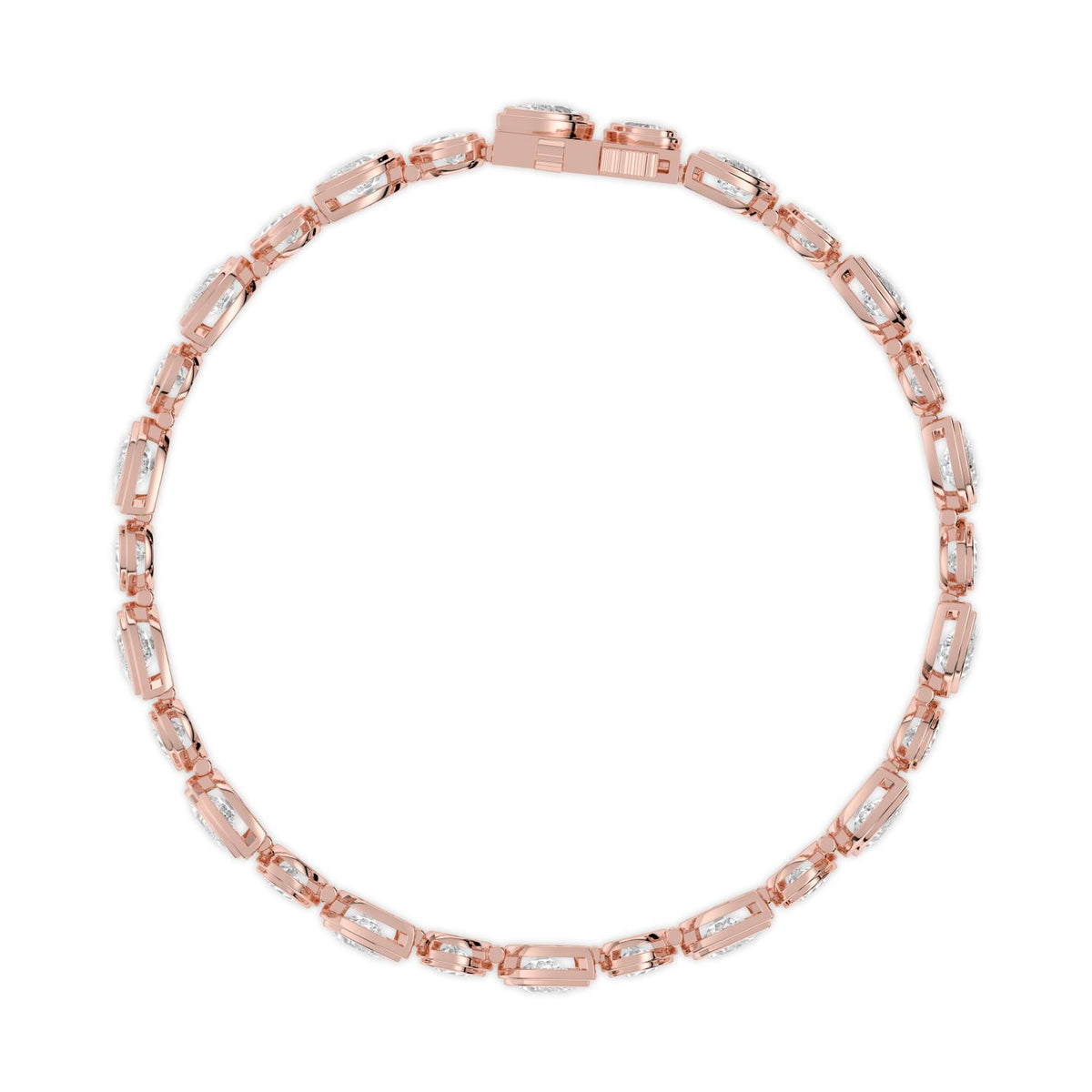 Rose Gold / 10.92ct Lab Grown Diamond Bezel Bracelet