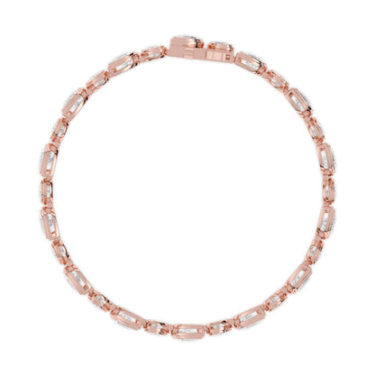 Rose Gold / 10.92ct Lab Grown Diamond Bezel Bracelet