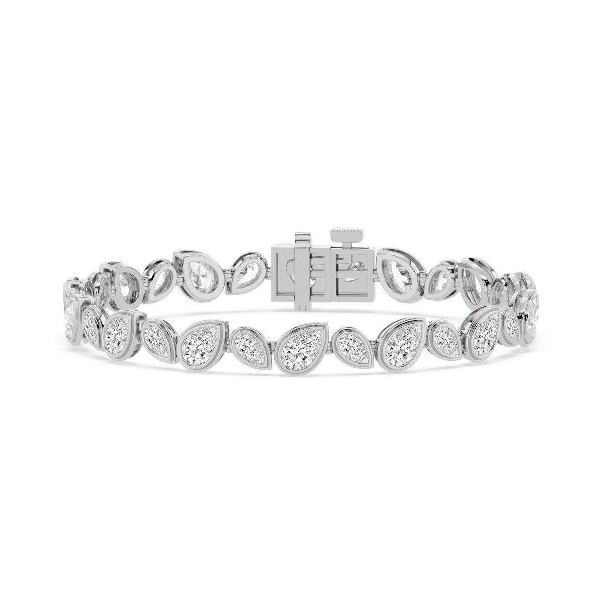 White Gold / 10.92ct Lab Grown Diamond Bezel Bracelet