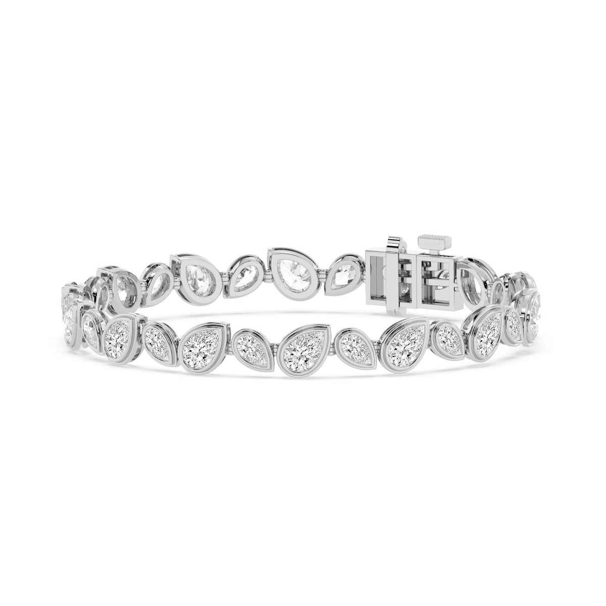 White Gold / 10.92ct Lab Grown Diamond Bezel Bracelet