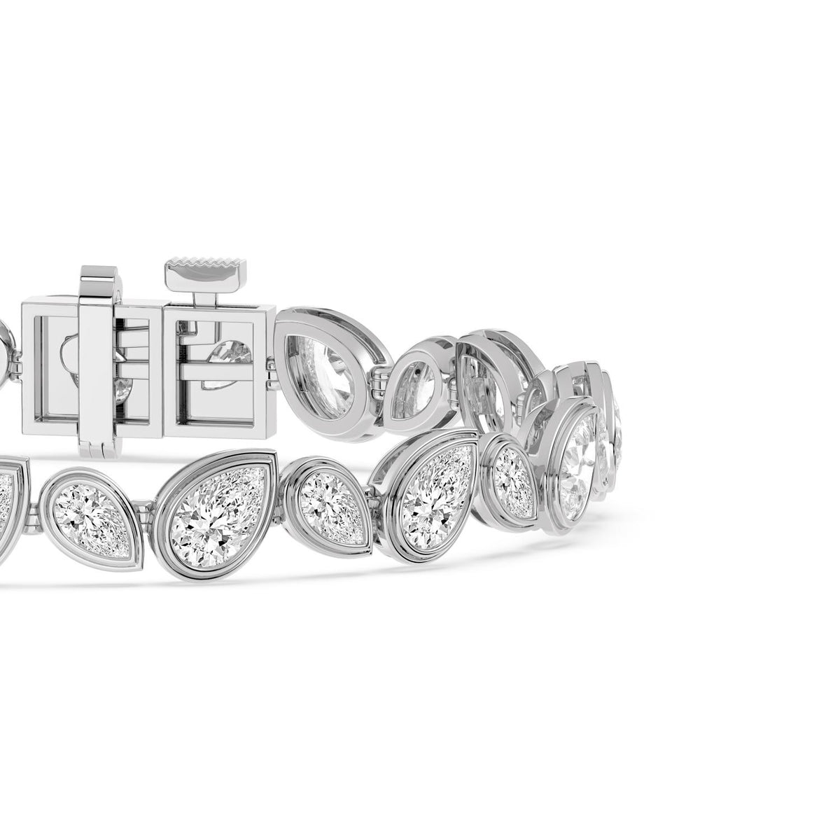 White Gold / 10.92ct Lab Grown Diamond Bezel Bracelet