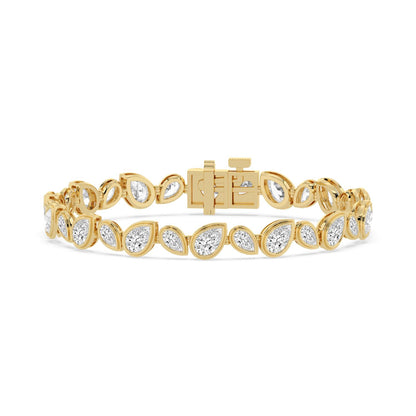 Yellow Gold / 10.92ct Lab Grown Diamond Bezel Bracelet