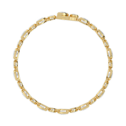 Yellow Gold / 10.92ct Lab Grown Diamond Bezel Bracelet