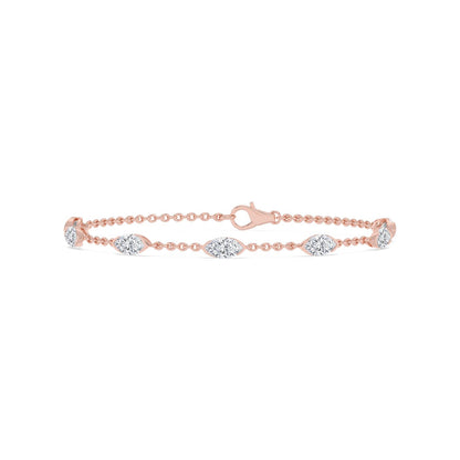Rose Gold / 2.51ct Lab Grown Diamond Chain Bracelet