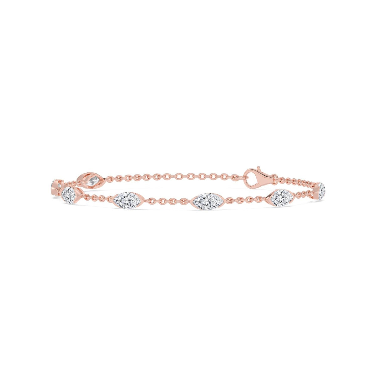 Rose Gold / 2.51ct Lab Grown Diamond Chain Bracelet