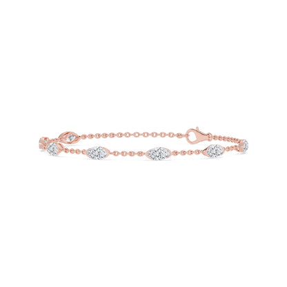 Rose Gold / 2.51ct Lab Grown Diamond Chain Bracelet