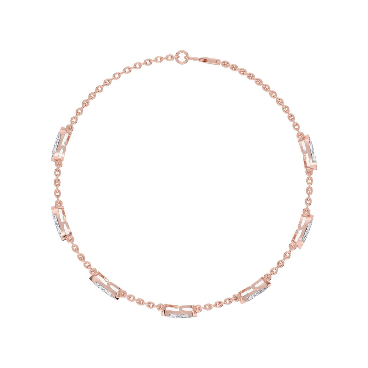 Rose Gold / 2.51ct Lab Grown Diamond Chain Bracelet