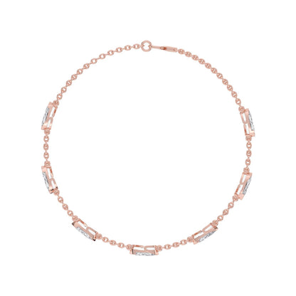 Rose Gold / 2.51ct Lab Grown Diamond Chain Bracelet
