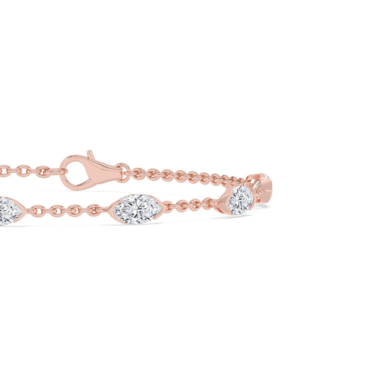 Rose Gold / 2.51ct Lab Grown Diamond Chain Bracelet