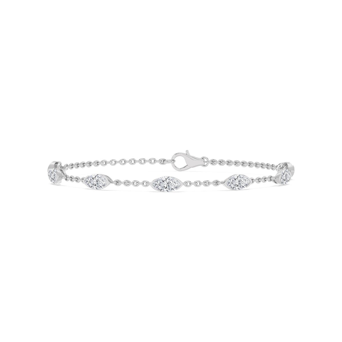 White Gold / 2.51ct Lab Grown Diamond Chain Bracelet