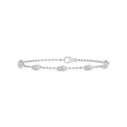 White Gold / 2.51ct Lab Grown Diamond Chain Bracelet