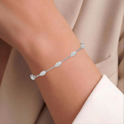 White Gold / 2.51ct Lab Grown Diamond Chain Bracelet