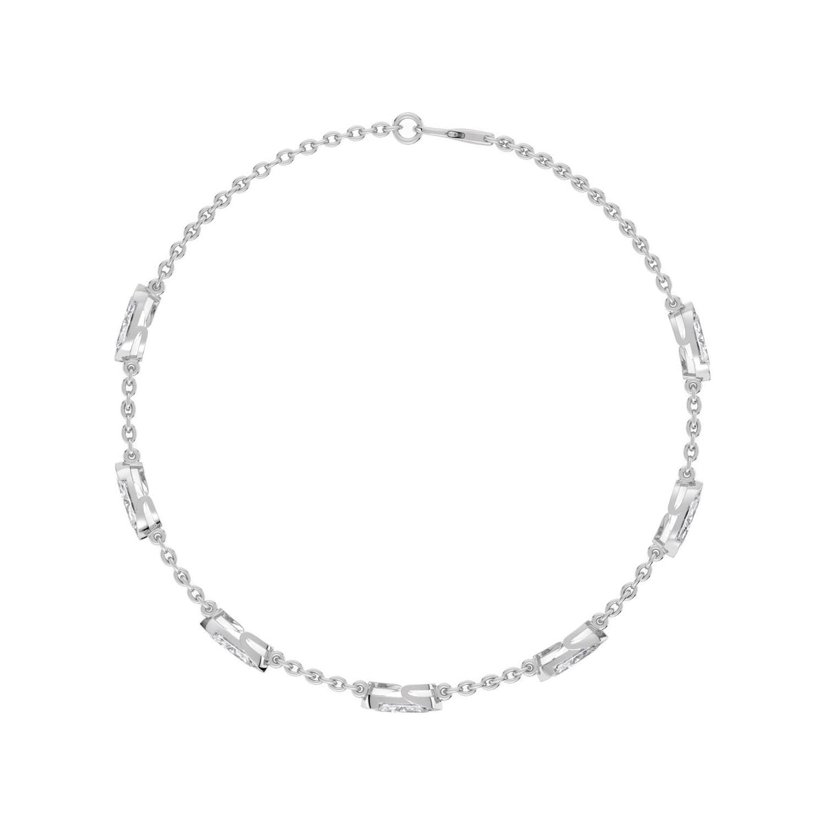 White Gold / 2.51ct Lab Grown Diamond Chain Bracelet