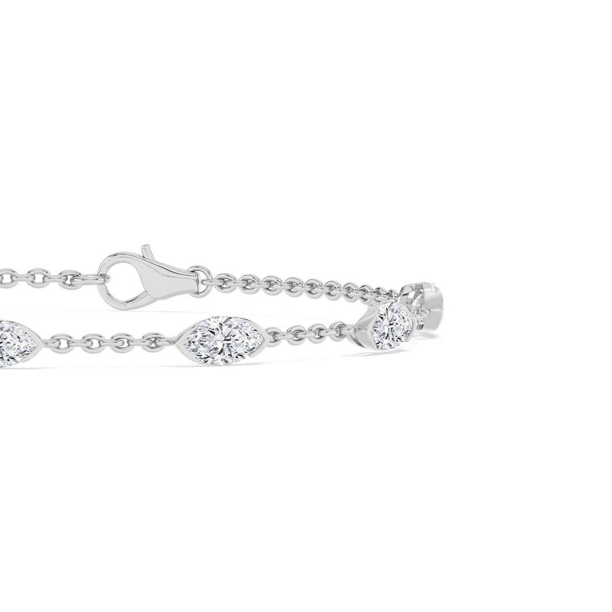 White Gold / 2.51ct Lab Grown Diamond Chain Bracelet