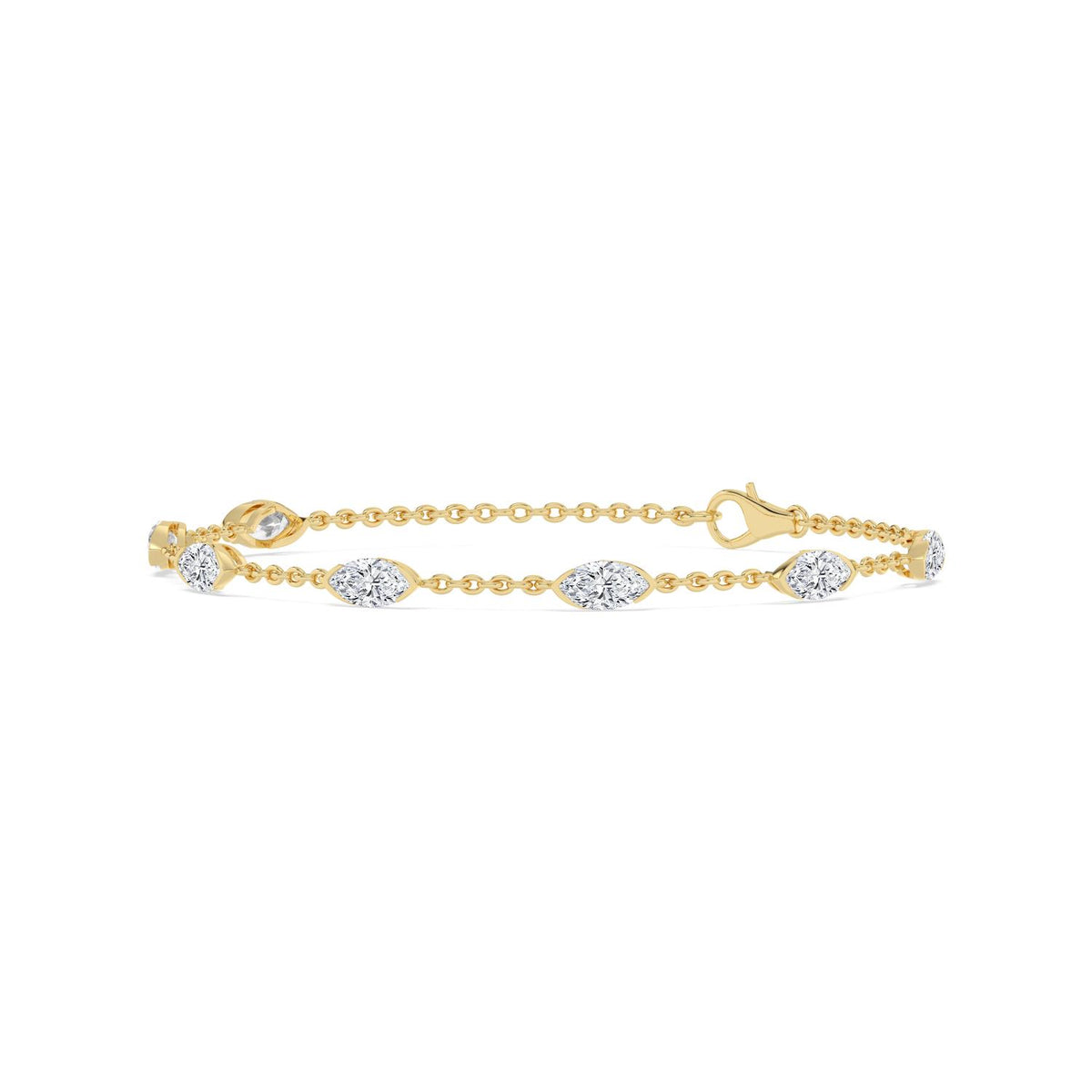Yellow Gold / 2.51ct Lab Grown Diamond Chain Bracelet