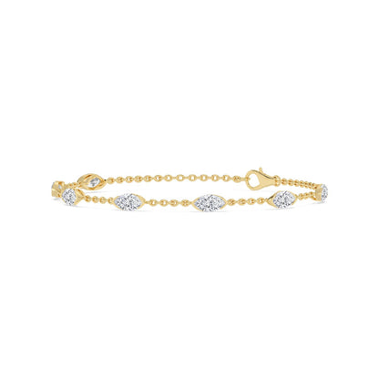 Yellow Gold / 2.51ct Lab Grown Diamond Chain Bracelet