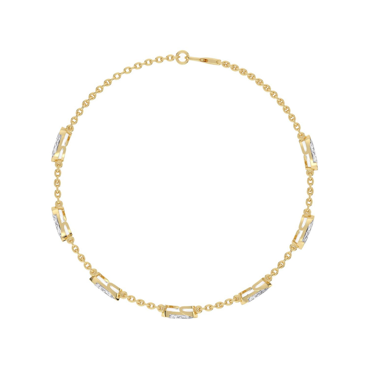 Yellow Gold / 2.51ct Lab Grown Diamond Chain Bracelet