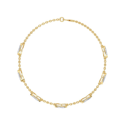 Yellow Gold / 2.51ct Lab Grown Diamond Chain Bracelet