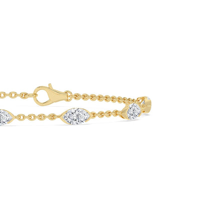 Yellow Gold / 2.51ct Lab Grown Diamond Chain Bracelet