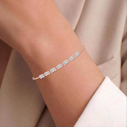 Rose Gold / 2.33ct Lab Grown Diamond Chain Bracelet