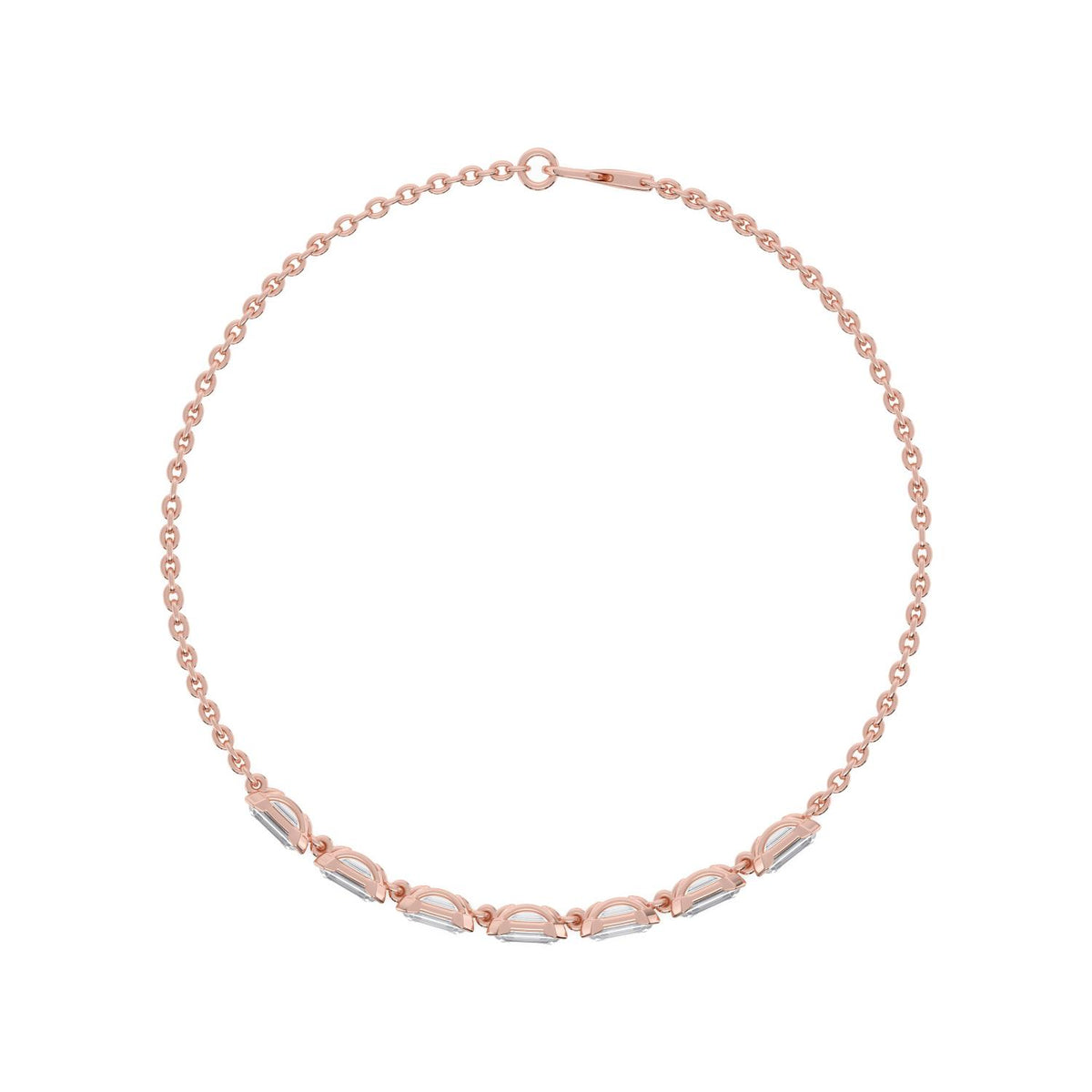 Rose Gold / 2.33ct Lab Grown Diamond Chain Bracelet