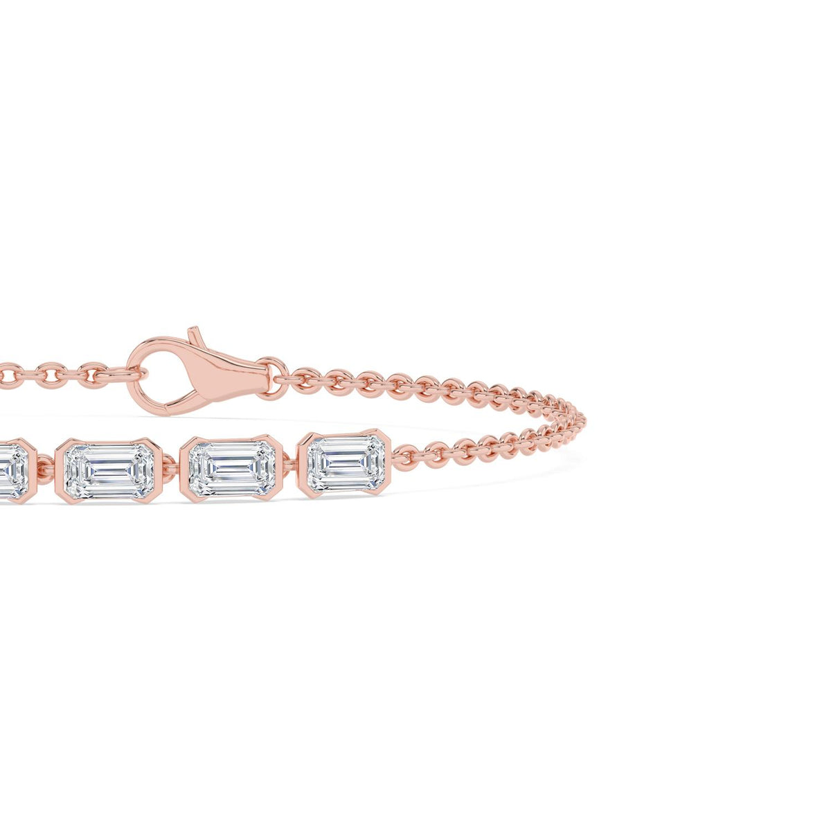Rose Gold / 2.33ct Lab Grown Diamond Chain Bracelet