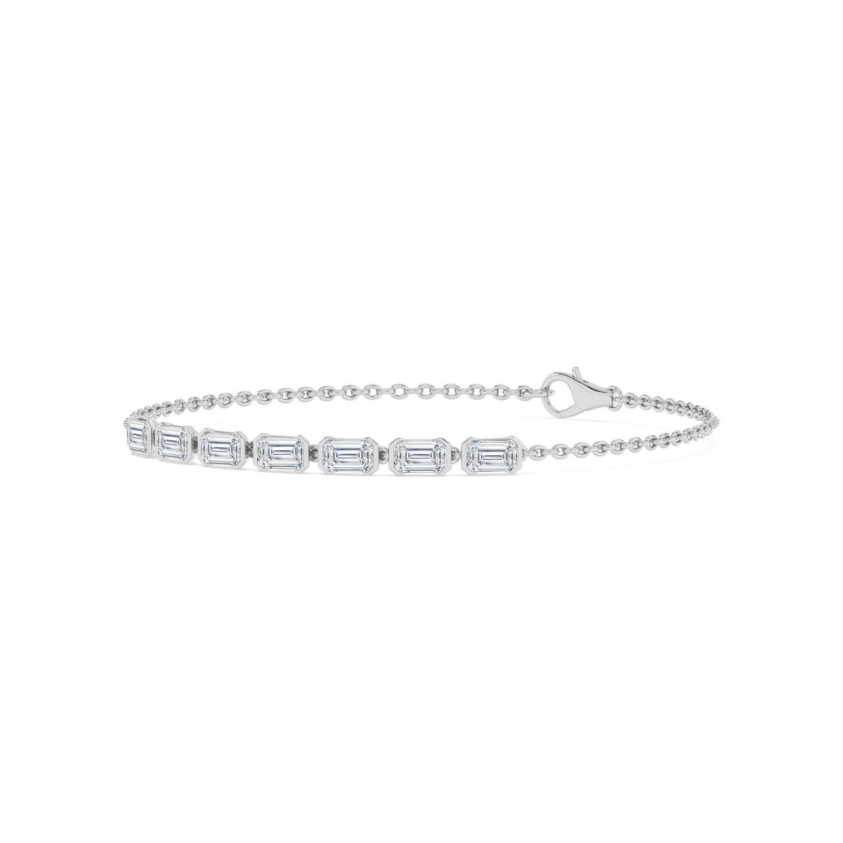 White Gold / 2.33ct Lab Grown Diamond Chain Bracelet