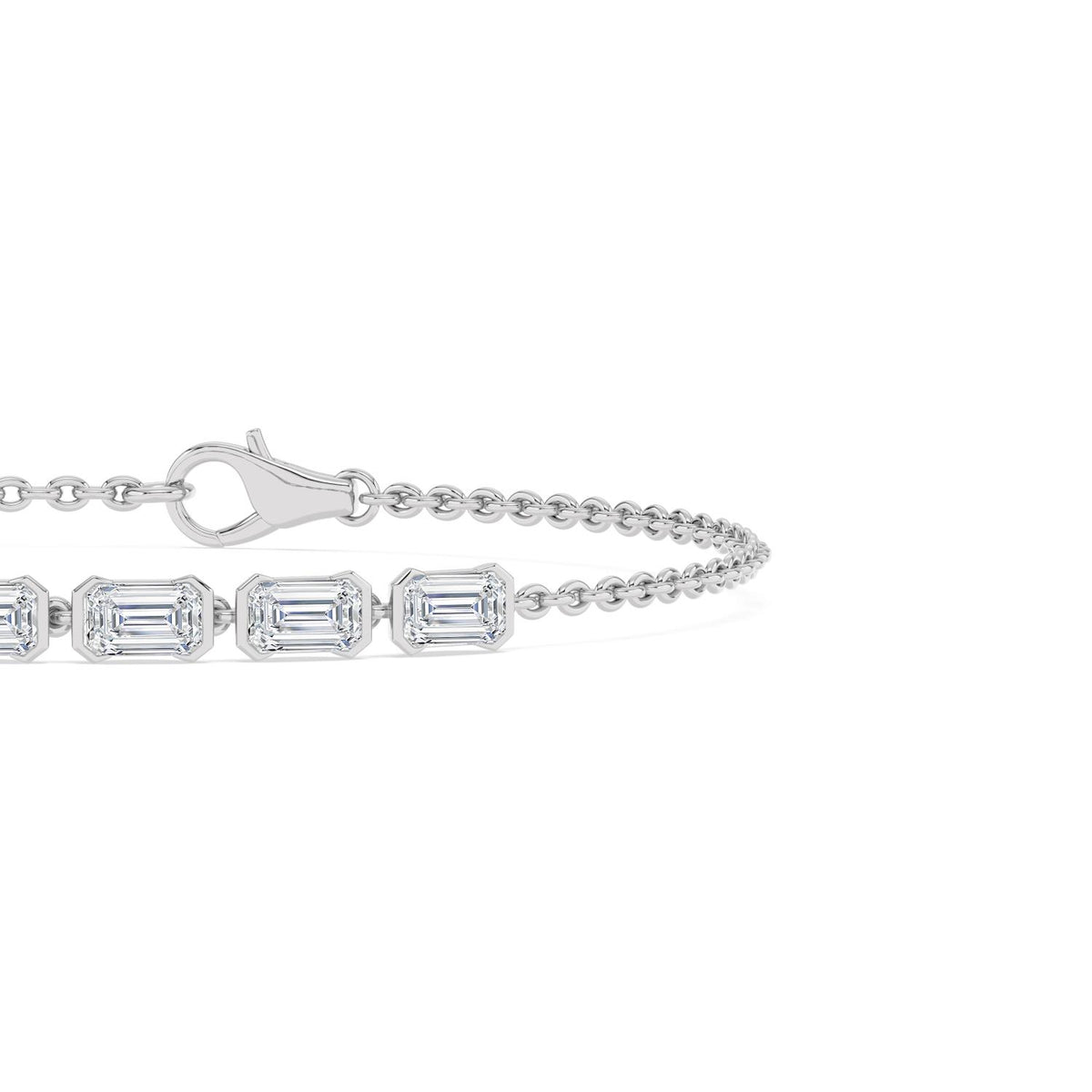 White Gold / 2.33ct Lab Grown Diamond Chain Bracelet