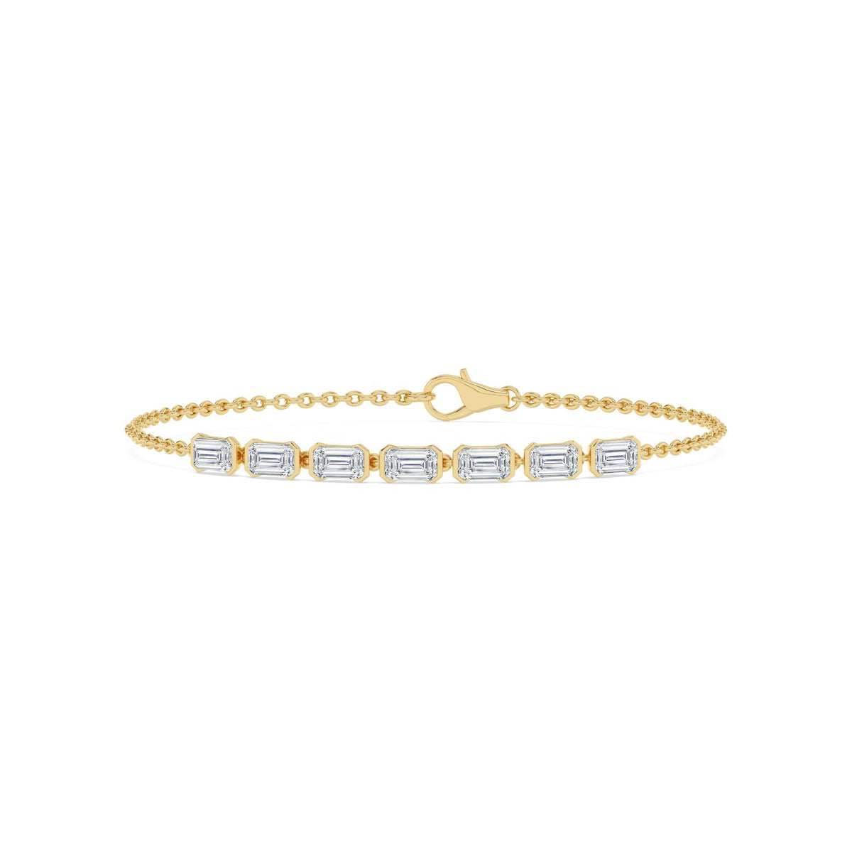 Yellow Gold / 2.33ct Lab Grown Diamond Chain Bracelet