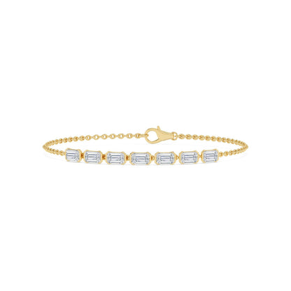 Yellow Gold / 2.33ct Lab Grown Diamond Chain Bracelet