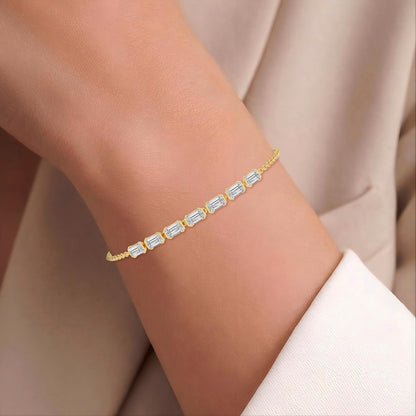 Yellow Gold / 2.33ct Lab Grown Diamond Chain Bracelet
