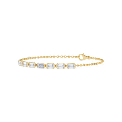 Yellow Gold / 2.33ct Lab Grown Diamond Chain Bracelet