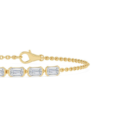 Yellow Gold / 2.33ct Lab Grown Diamond Chain Bracelet
