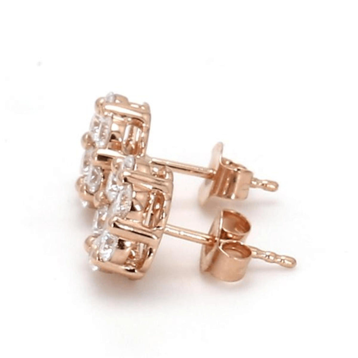 Rose Gold / 1.51ct Lab Grown Diamond Cluster Earrings