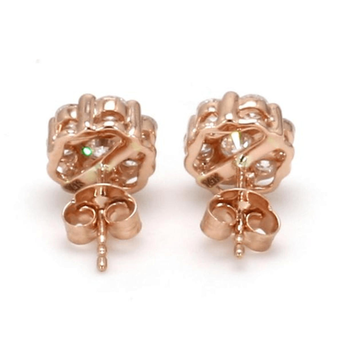 Rose Gold / 1.51ct Lab Grown Diamond Cluster Earrings