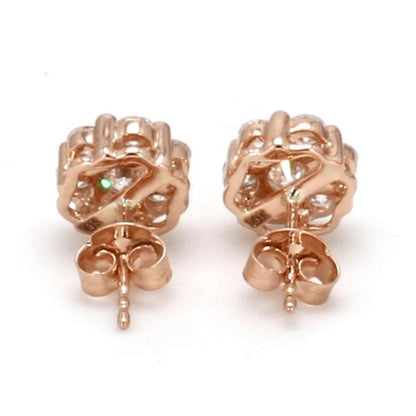 Rose Gold / 1.51ct Lab Grown Diamond Cluster Earrings