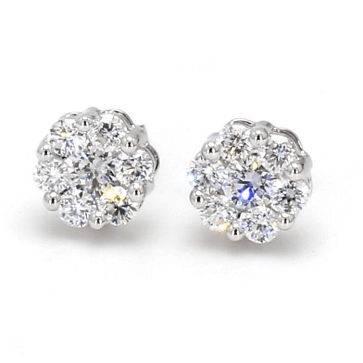 White Gold / 1.51ct Lab Grown Diamond Cluster Earrings