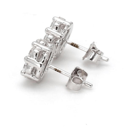 White Gold / 1.51ct Lab Grown Diamond Cluster Earrings