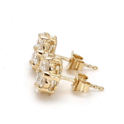 Yellow Gold / 1.51ct Lab Grown Diamond Cluster Earrings