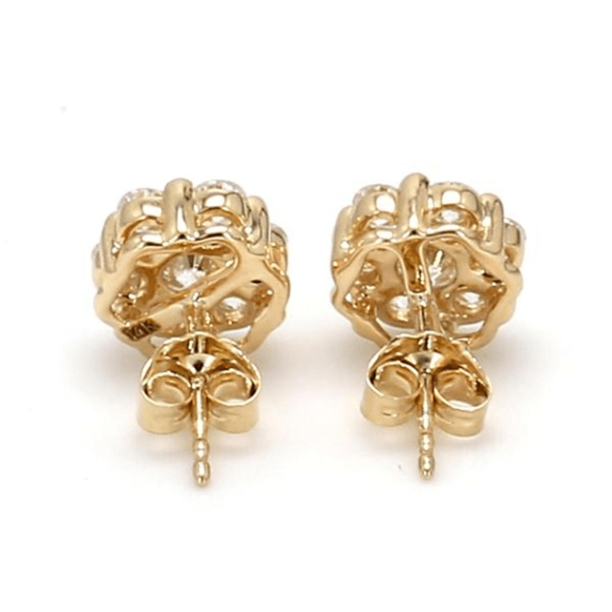 Yellow Gold / 1.51ct Lab Grown Diamond Cluster Earrings