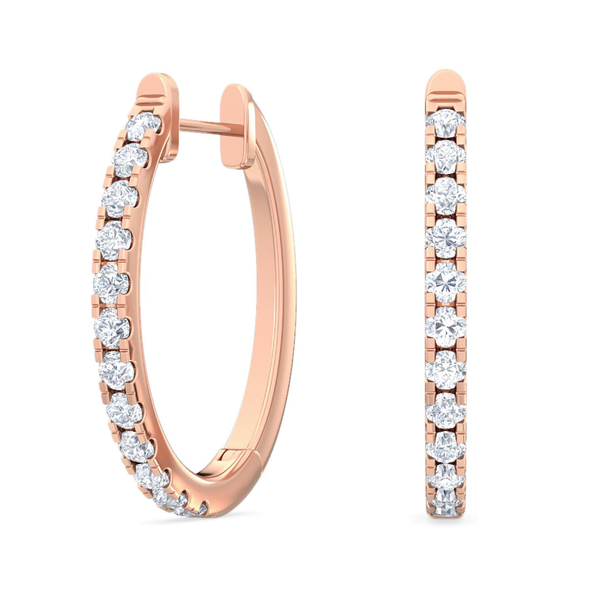 Rose Gold / 0.47ct Lab Grown Diamond Hoop Earrings